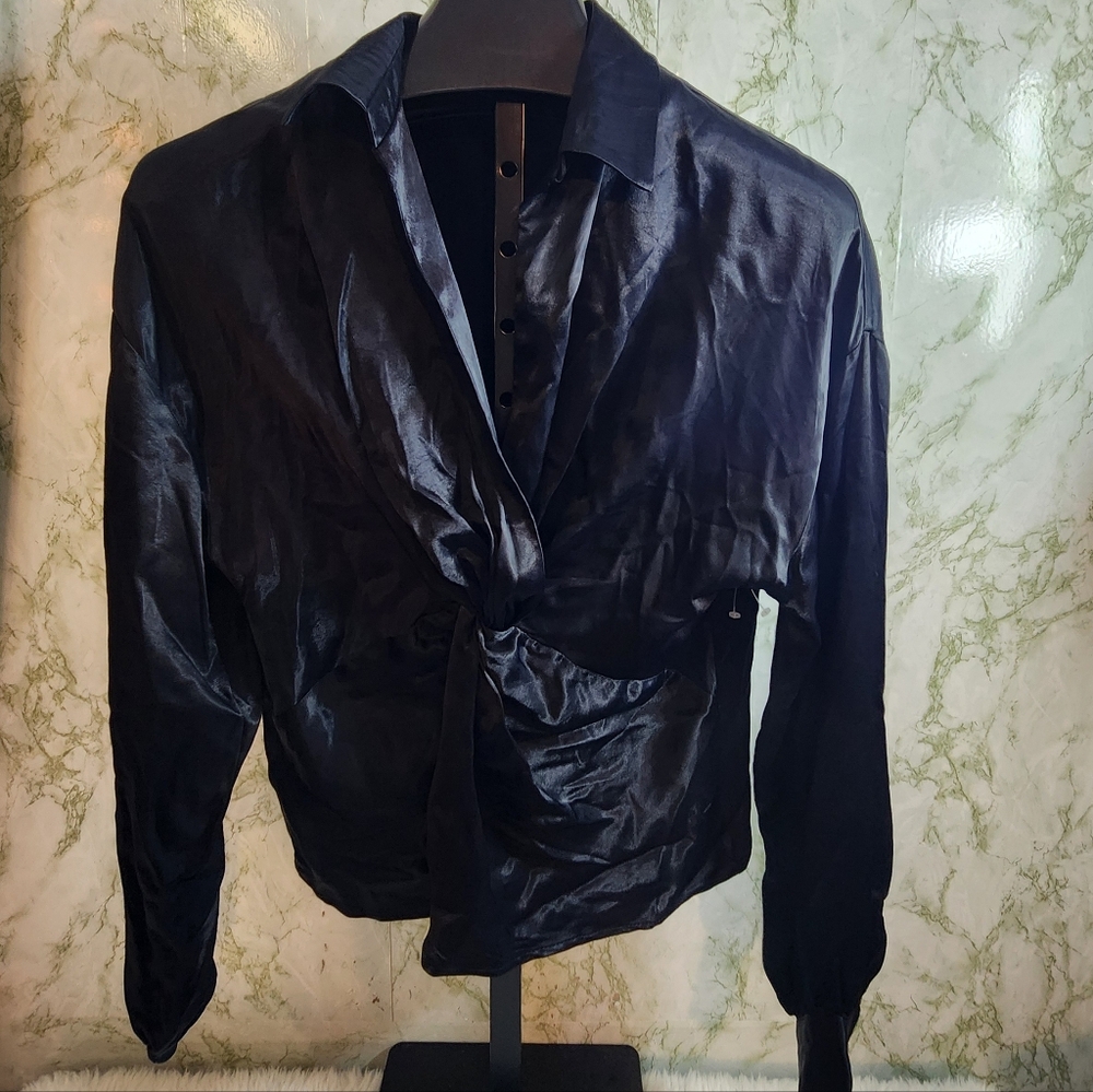 TOPSHOP Black Viscose Blouse